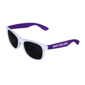 White/Purple Retro 2 Tone Tinted Lens Sunglasses